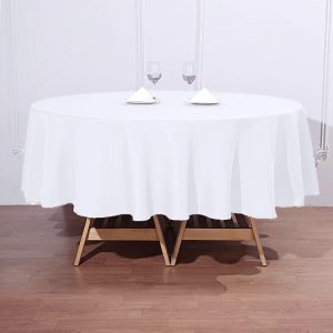 90 round polyester tablecloth linen