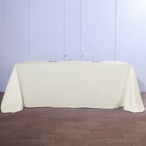 90 x 132 Banquet Tablecloth Polyester - Ivory