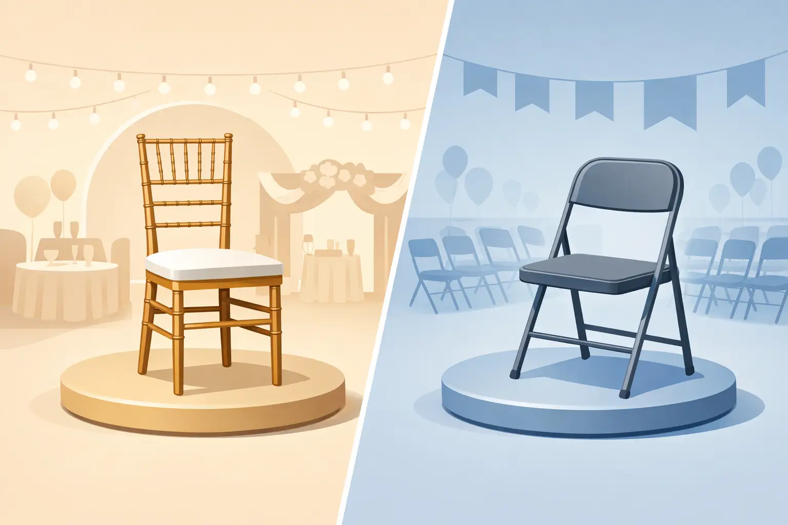 Chiavari Chairs vs Folding Chairs for Events