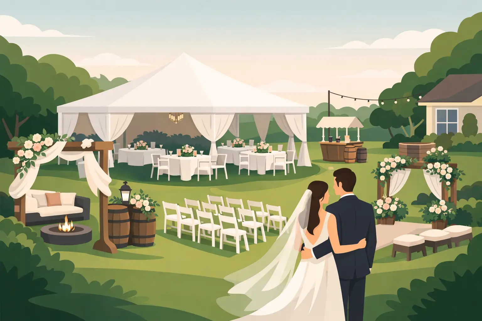 A Backyard Wedding Rental Example That Works