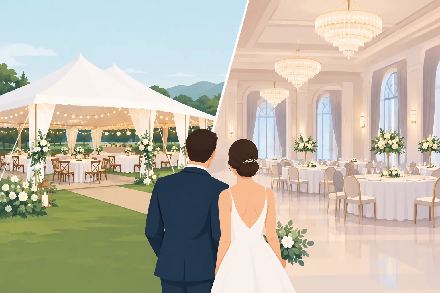 Tent or Ballroom Wedding: Which Fits Your Day?
